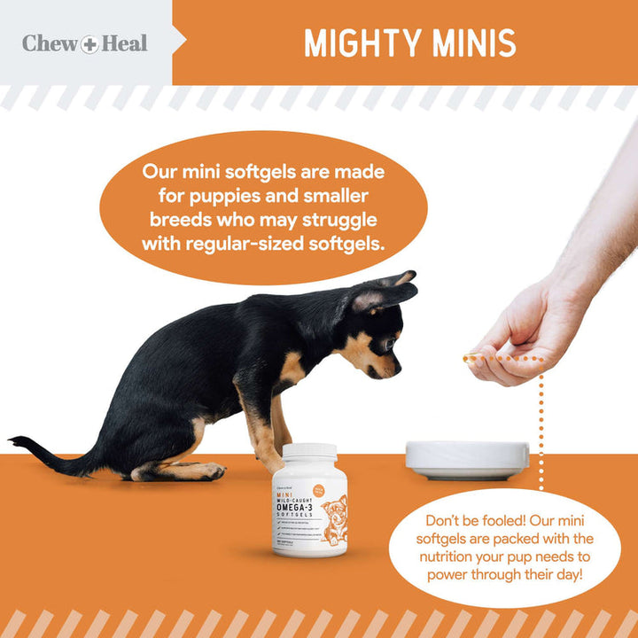 Mini Wild-Caught Omega-3 Soft gels Skin & Coat Supplement for Puppies