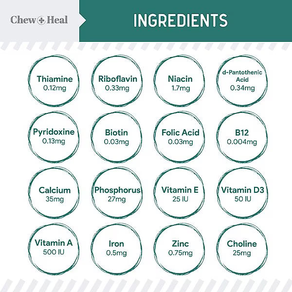 Chew + Heal Essential 12-in-1 Multivitamin Soft Chews for Dogs