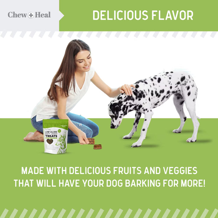 Chew + Heal Limited Ingredient Low Calorie Fruit & Veggie Superfoods Soft Jerky Dog Treats
