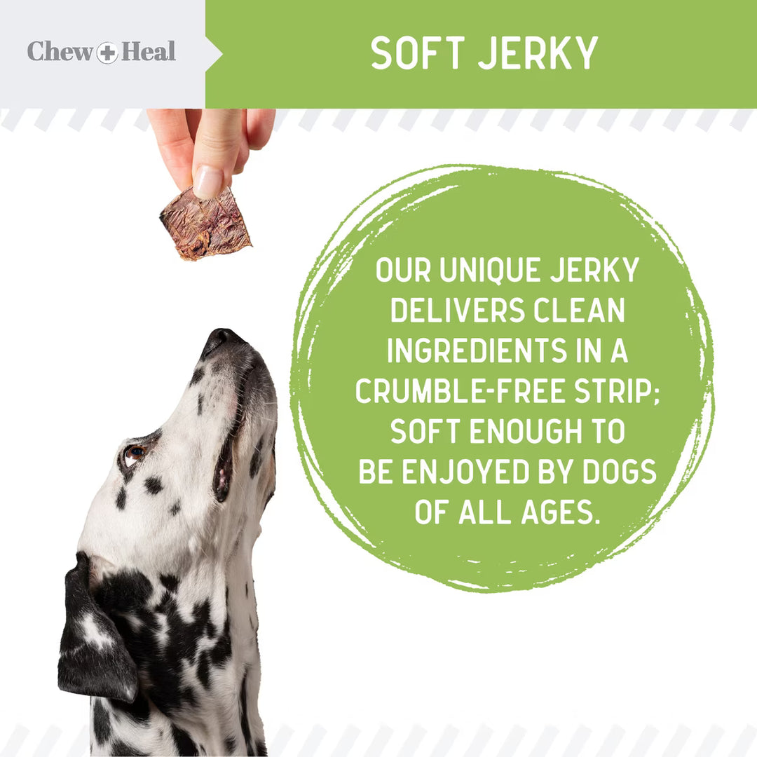Chew + Heal Limited Ingredient Low Calorie Fruit & Veggie Superfoods Soft Jerky Dog Treats