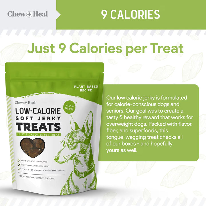 Chew + Heal Limited Ingredient Low Calorie Fruit & Veggie Superfoods Soft Jerky Dog Treats