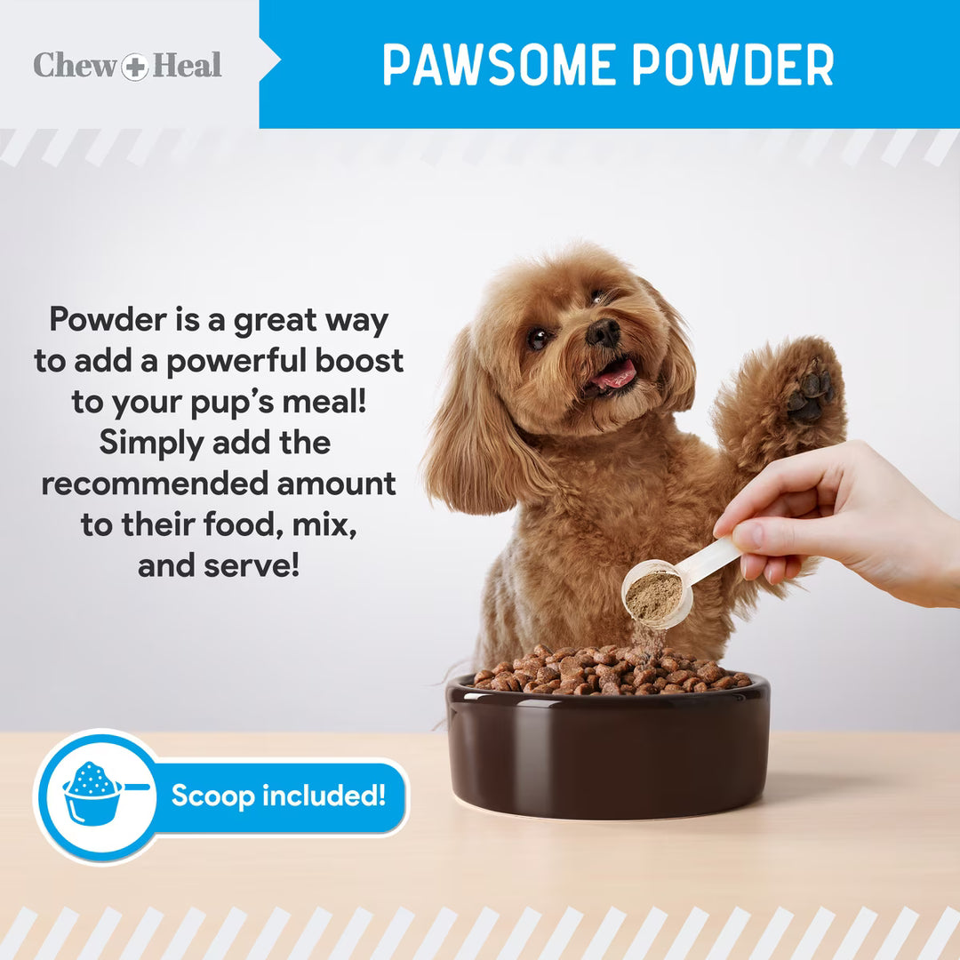 Chew + Heal Advanced Dental Support Powder with 6 Active Ingredients Dental Supplement for Dogs