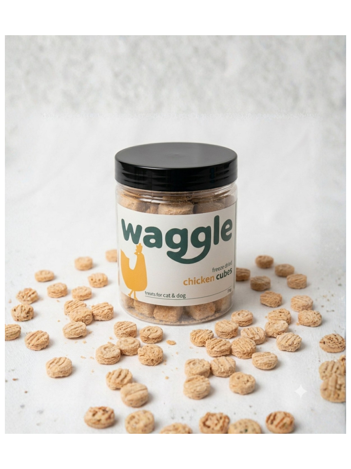 Waggle Freeze Dried Chicken Cubes Treats Cats & Dogs
