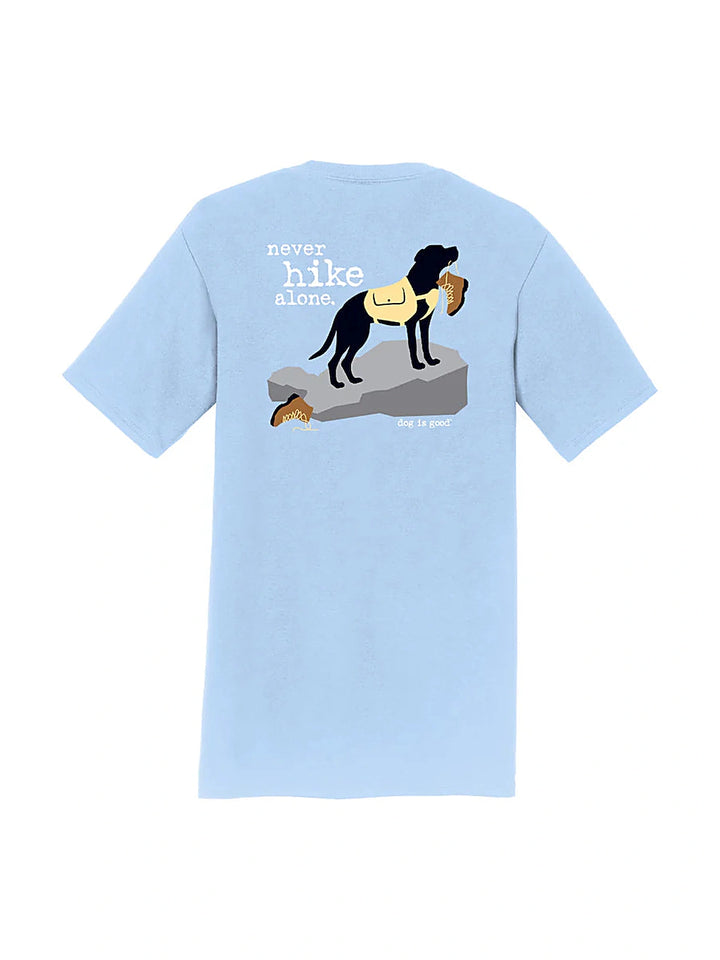 T-shirt: Never Hike Alone (Light Blue)