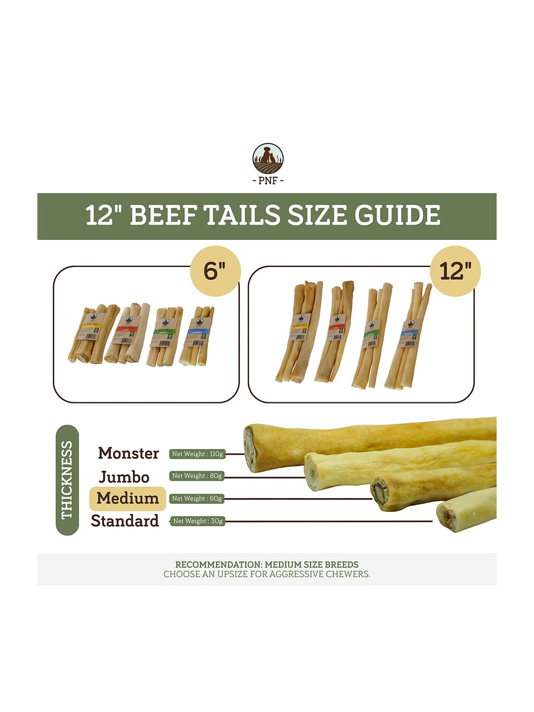 12" Beef Tails Medium