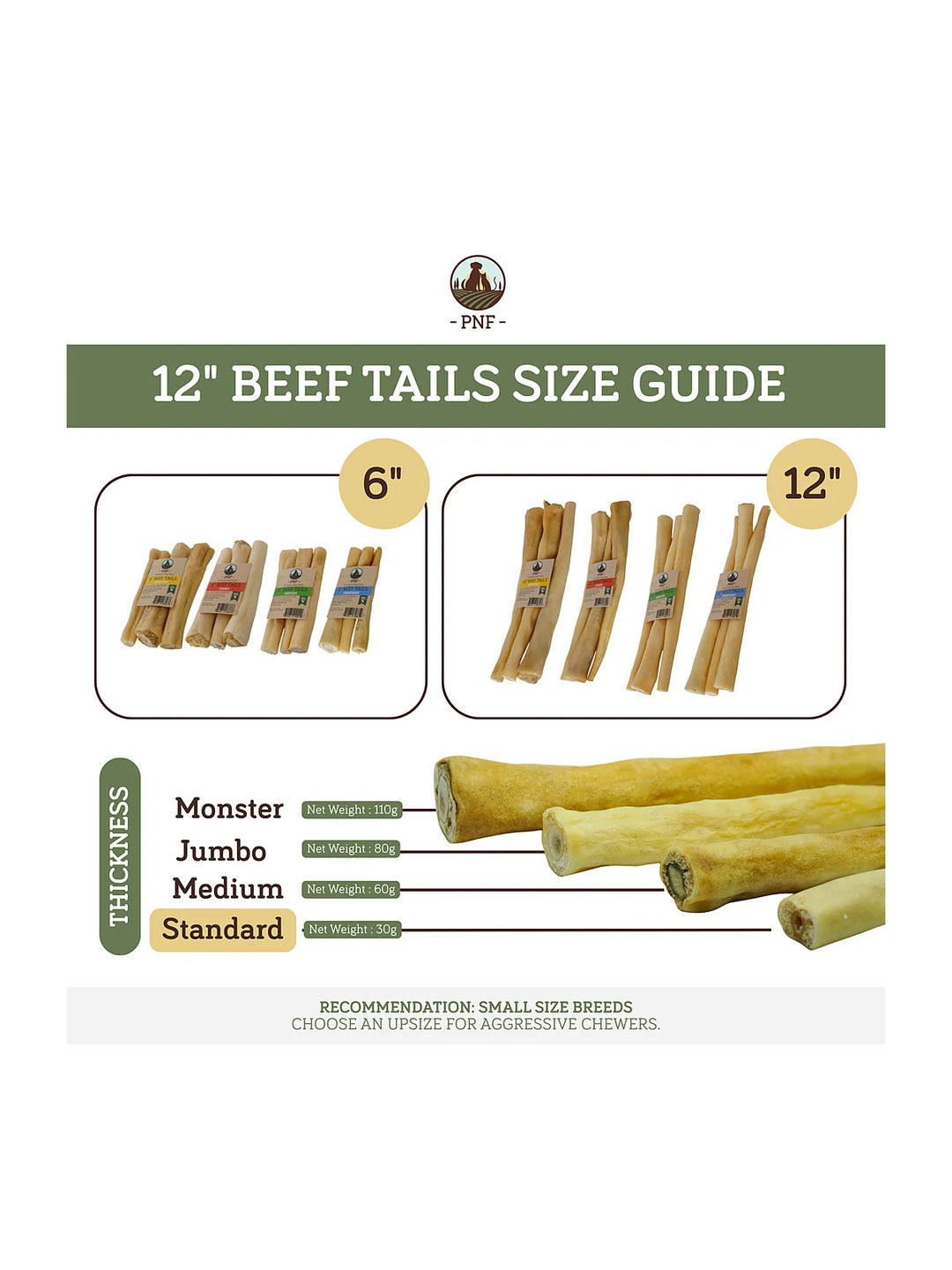 12" Beef Tails Standard