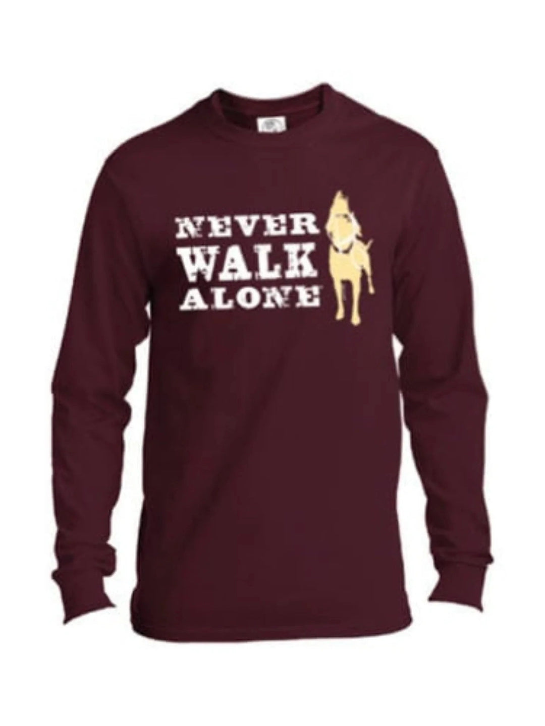 Long Sleeve T-shirt: Never Walk Alone (Maroon)