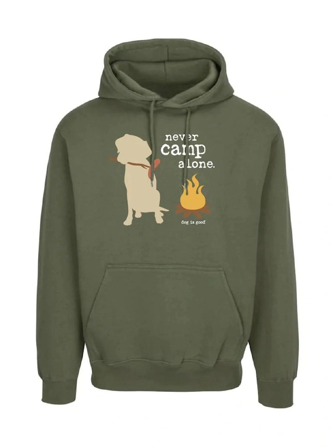 Hoodie: Never Camp Alone (Green)