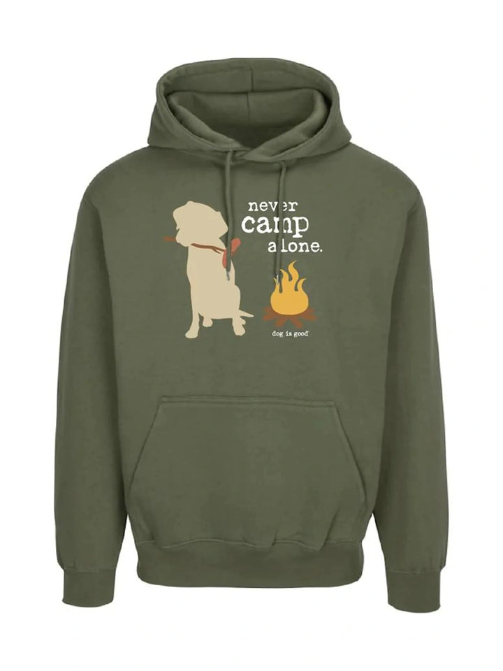 Hoodie: Never Camp Alone (Green)