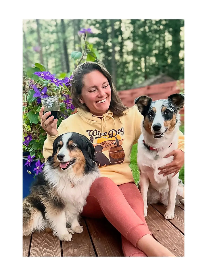Hoodie: Wine & My Dog (Yellow Cream)