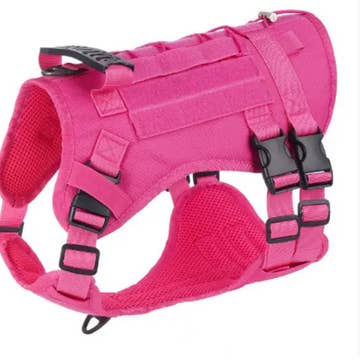 Tactical Dog Harness Vest for Large Dogs - No-Pull Training Vest - Red