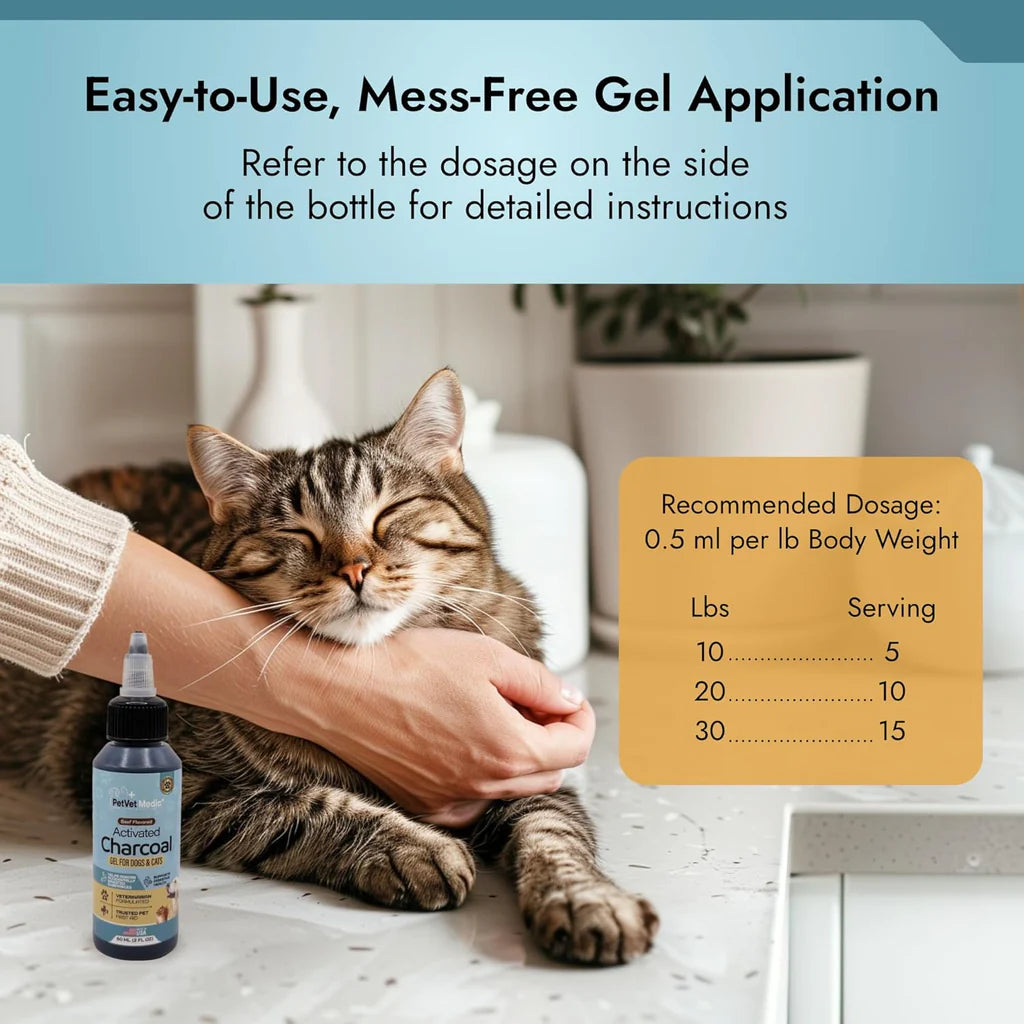 Pet Vet Activated Charcoal Gel for Dogs & Cats (60 mL)