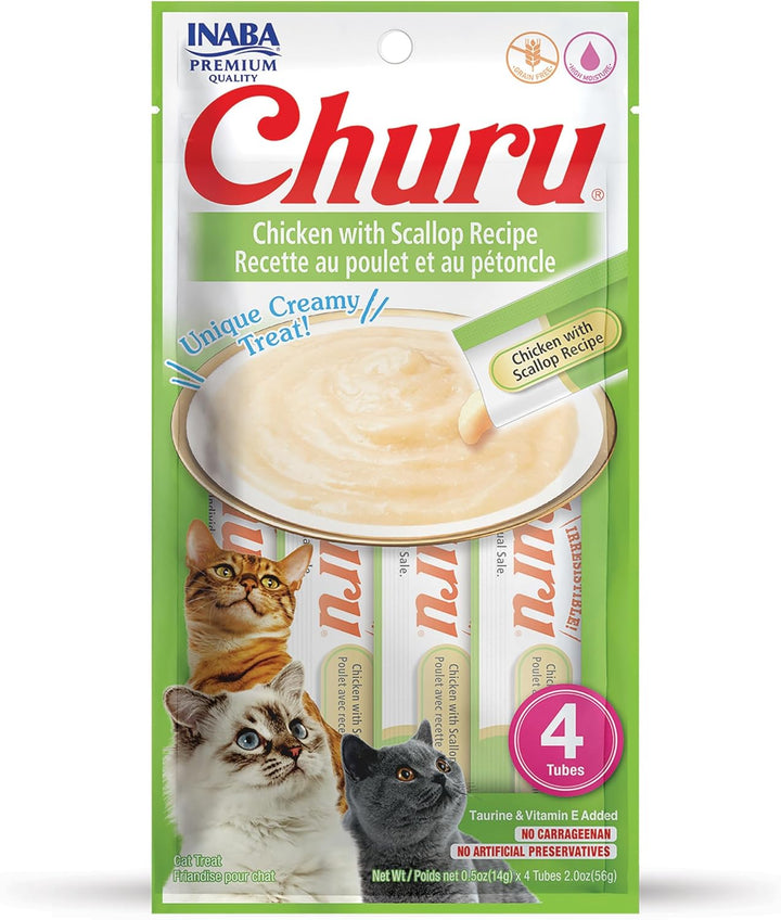Inaba Churu Grain-Free Puree Chicken with Scallop Flavour Cat Treats