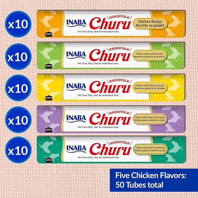 Inaba Churu Chicken Variety Pack Cat Treats - 50X14g