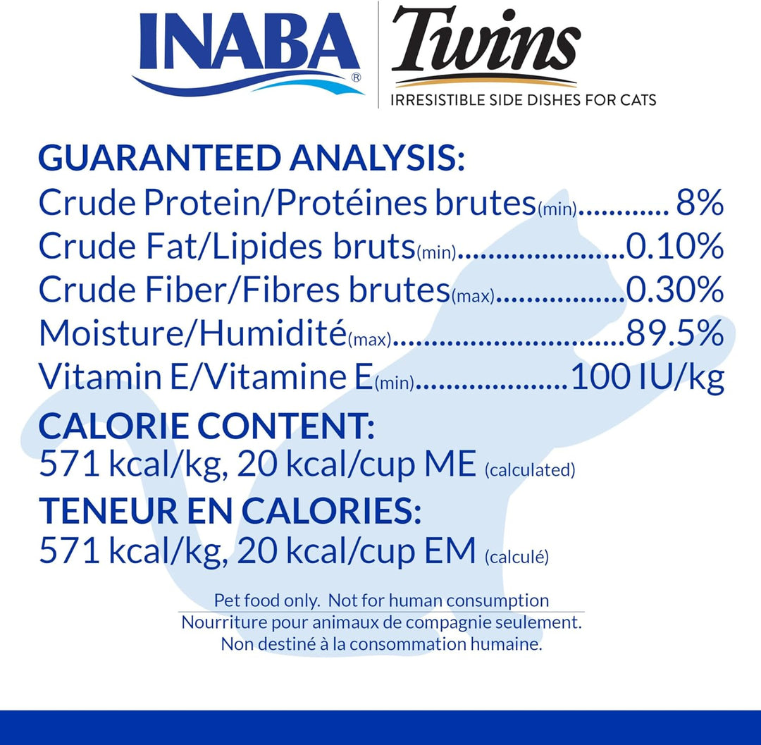 INABA Twins Cat Treats, Grain-Free Chicken & Broth Gelee Cups (12 x 1.23 oz)