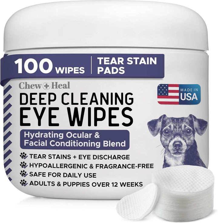 Deep Cleaning Tear Stain Wipes for Dogs – 100 Count