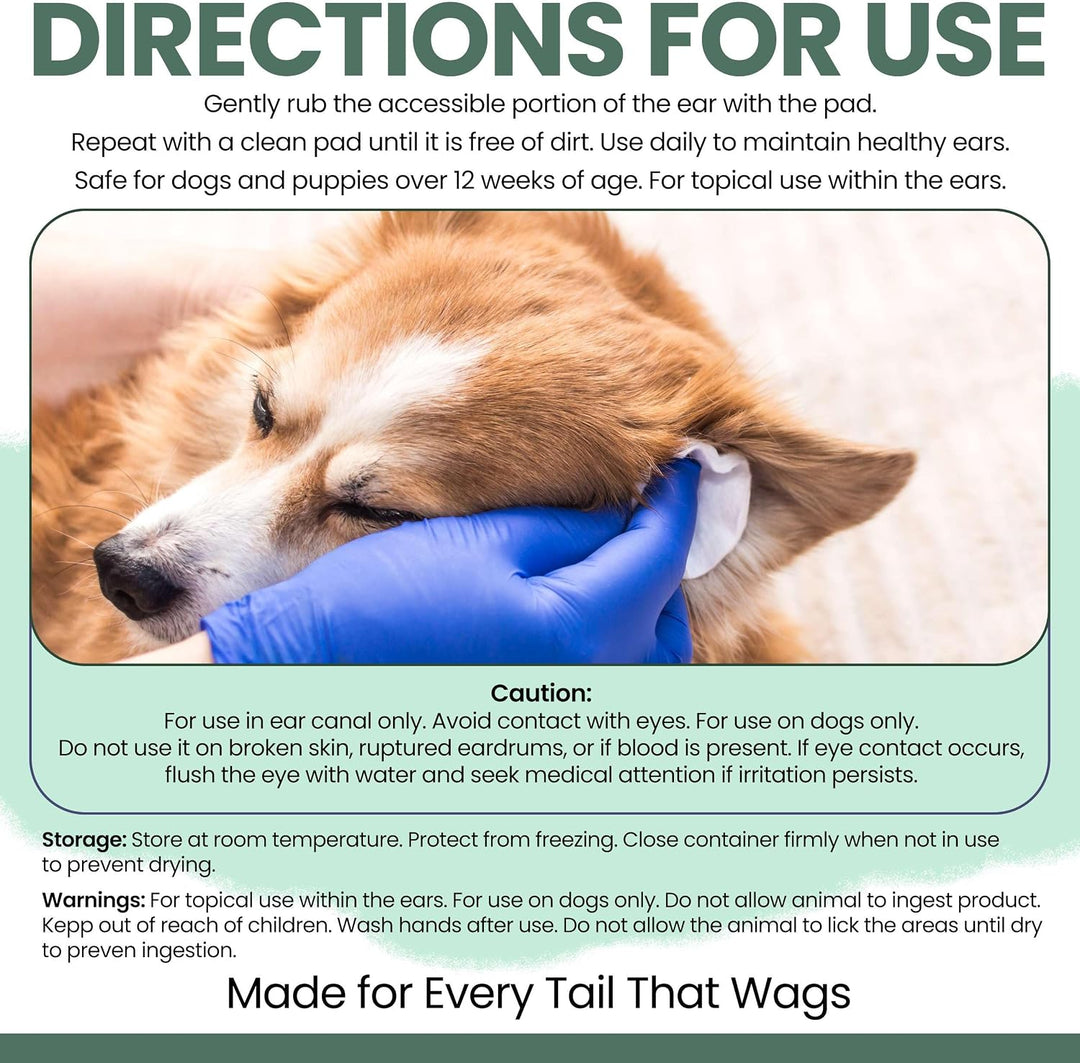 Deep Cleaning Ear Wipes for Dogs – 100 Count