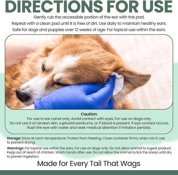 Deep Cleaning Ear Wipes for Dogs – 100 Count