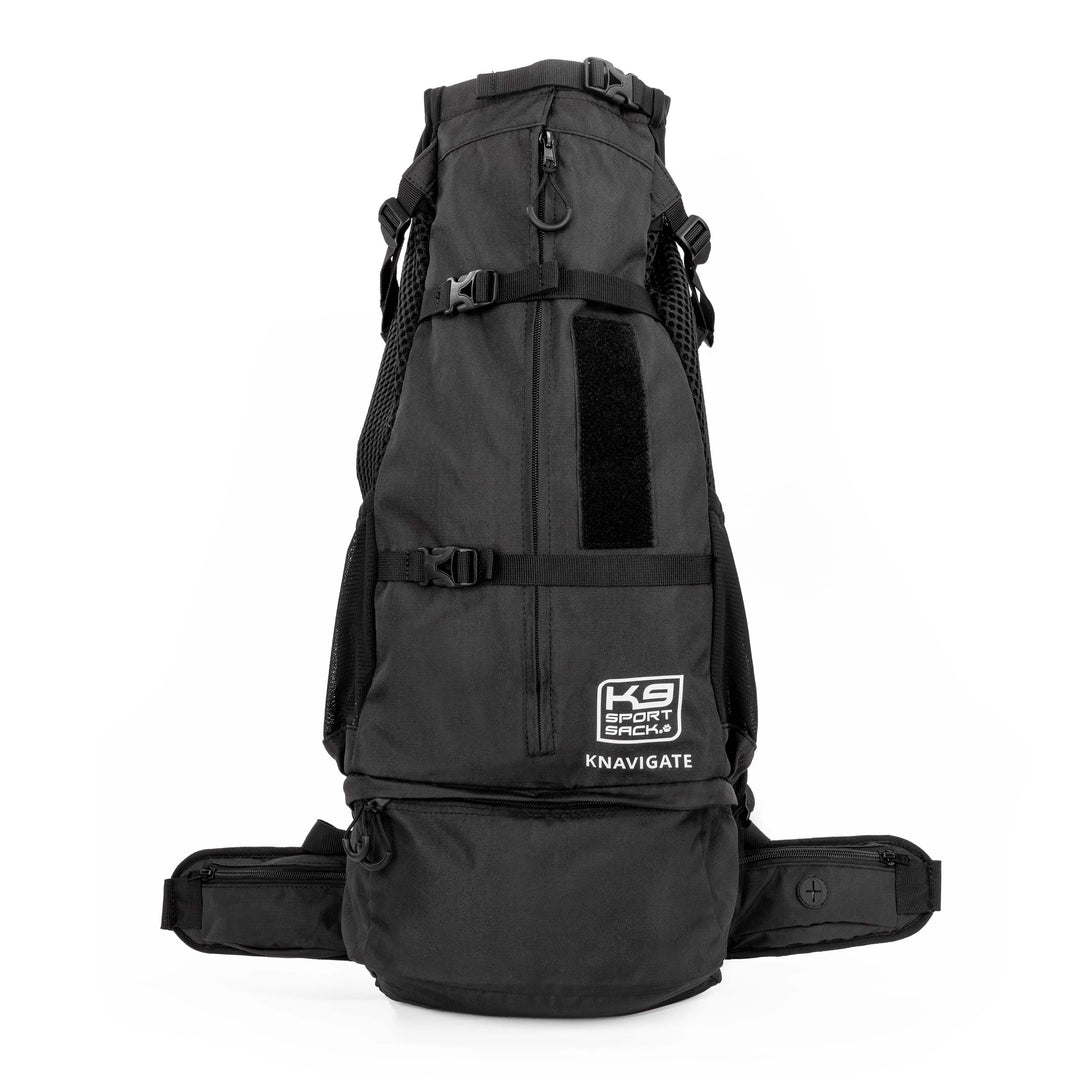 Knavigate - Advanced Dog Carrier with Internal Frame & Hip Belt, Black