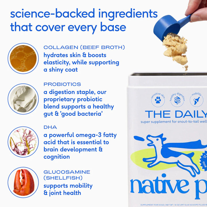 The Daily-Super supplement for snout-to-tail wellness  1.7 Oz