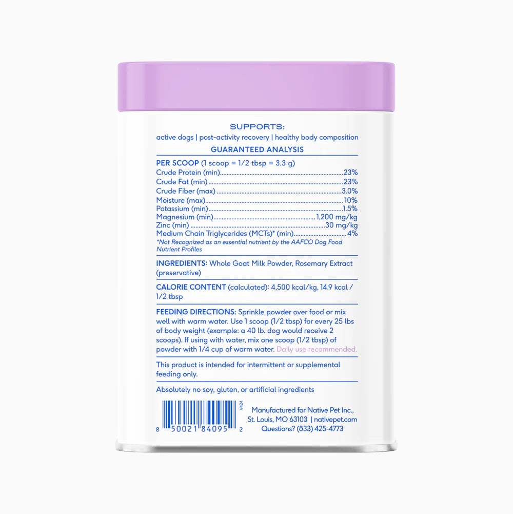 Goat Milk - Fuels active pups + promotes recovery
