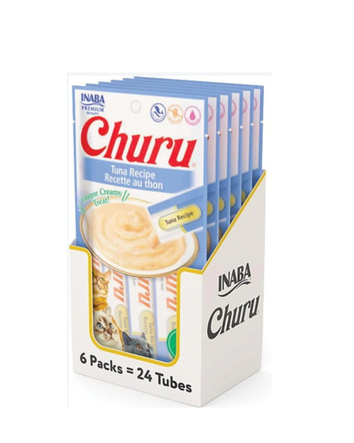 INABA Churu Cat Treats, Grain-Free Creamy Purée, Chicken & Shrimp