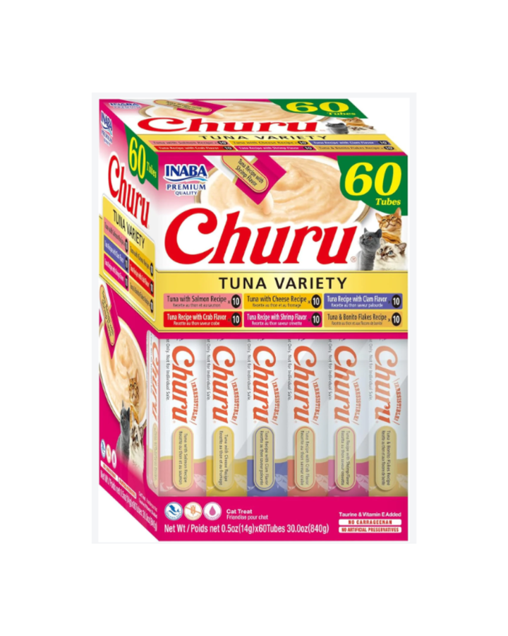Inaba Churu Tuna Seafood Variety Box Cat Treats 60X14G