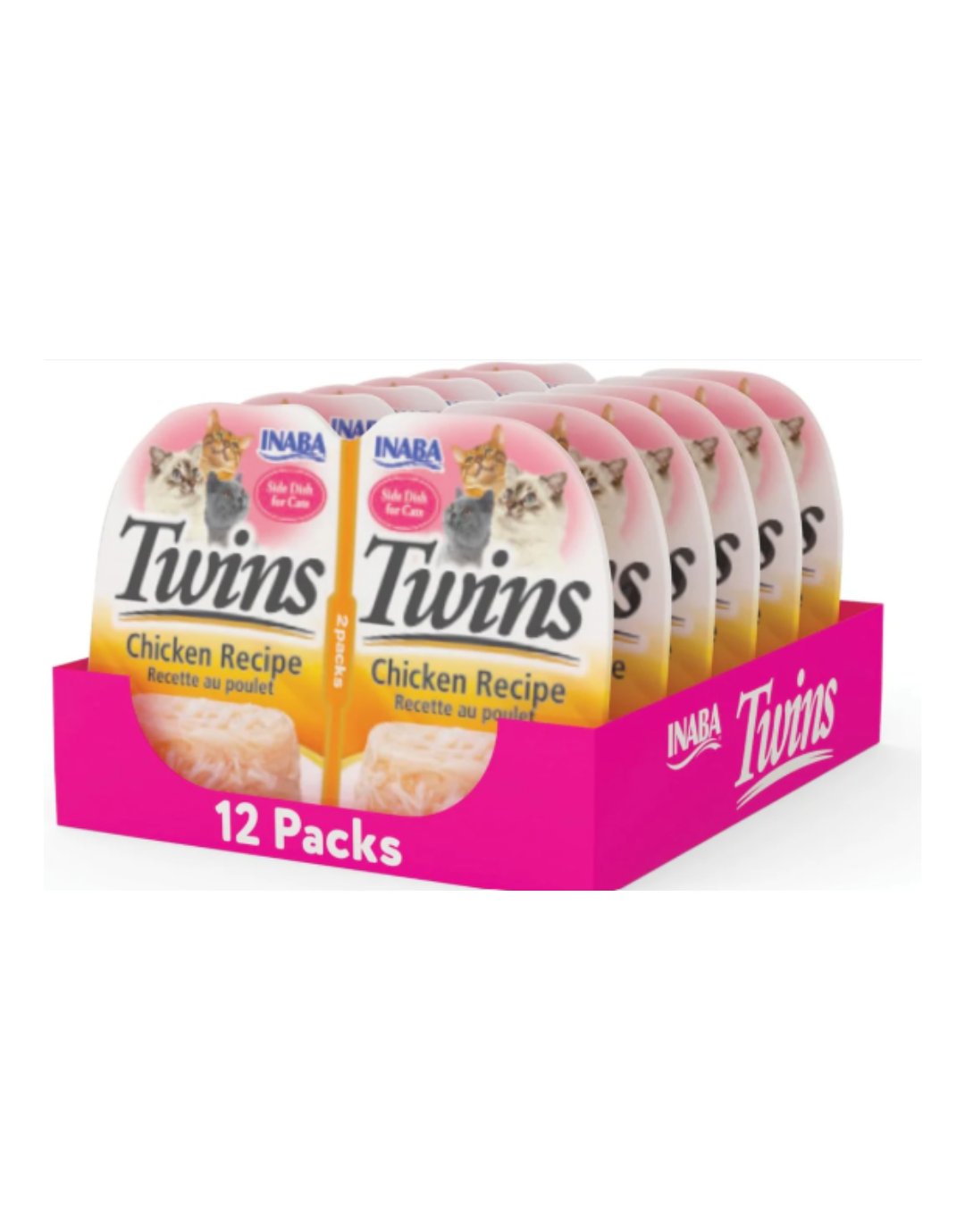 INABA Twins Cat Treats, Grain-Free Tuna, Chicken & Salmon Gelée Cups (12 x 1.23 oz)