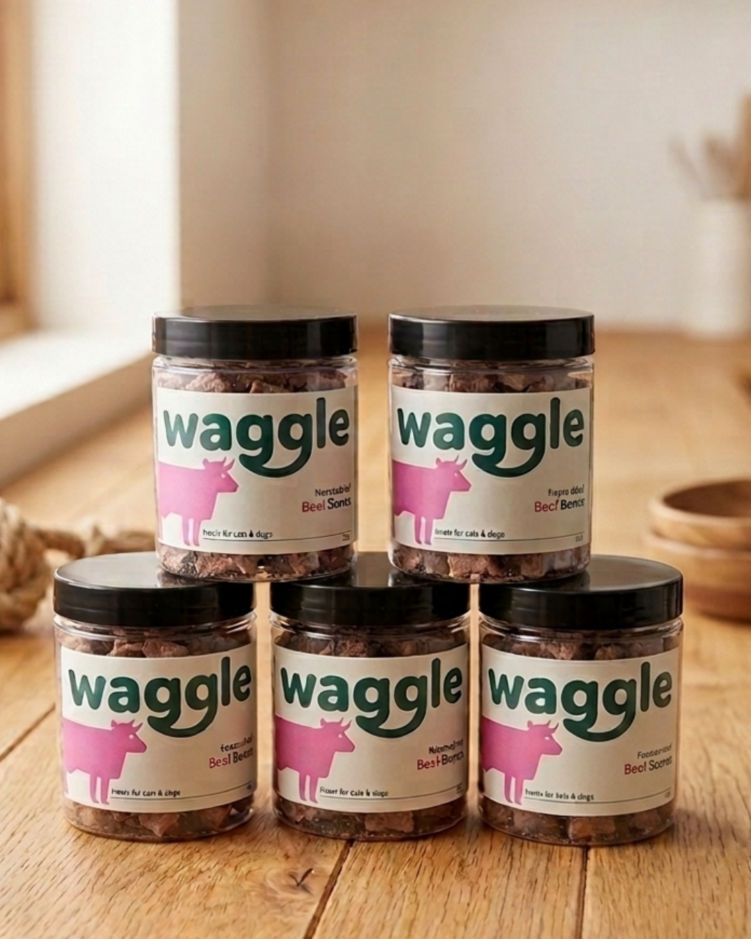 Waggle Freeze Dried Beef Bones Treats Cats & Dogs