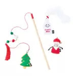 Santa Holiday Plush Stick Cat Toy