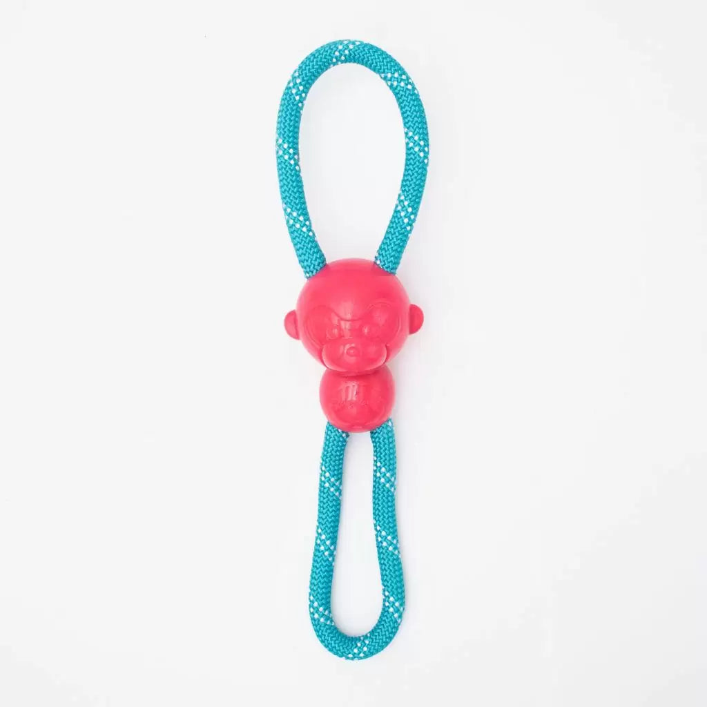 Pink Monkey Rope Tug Dog Toy