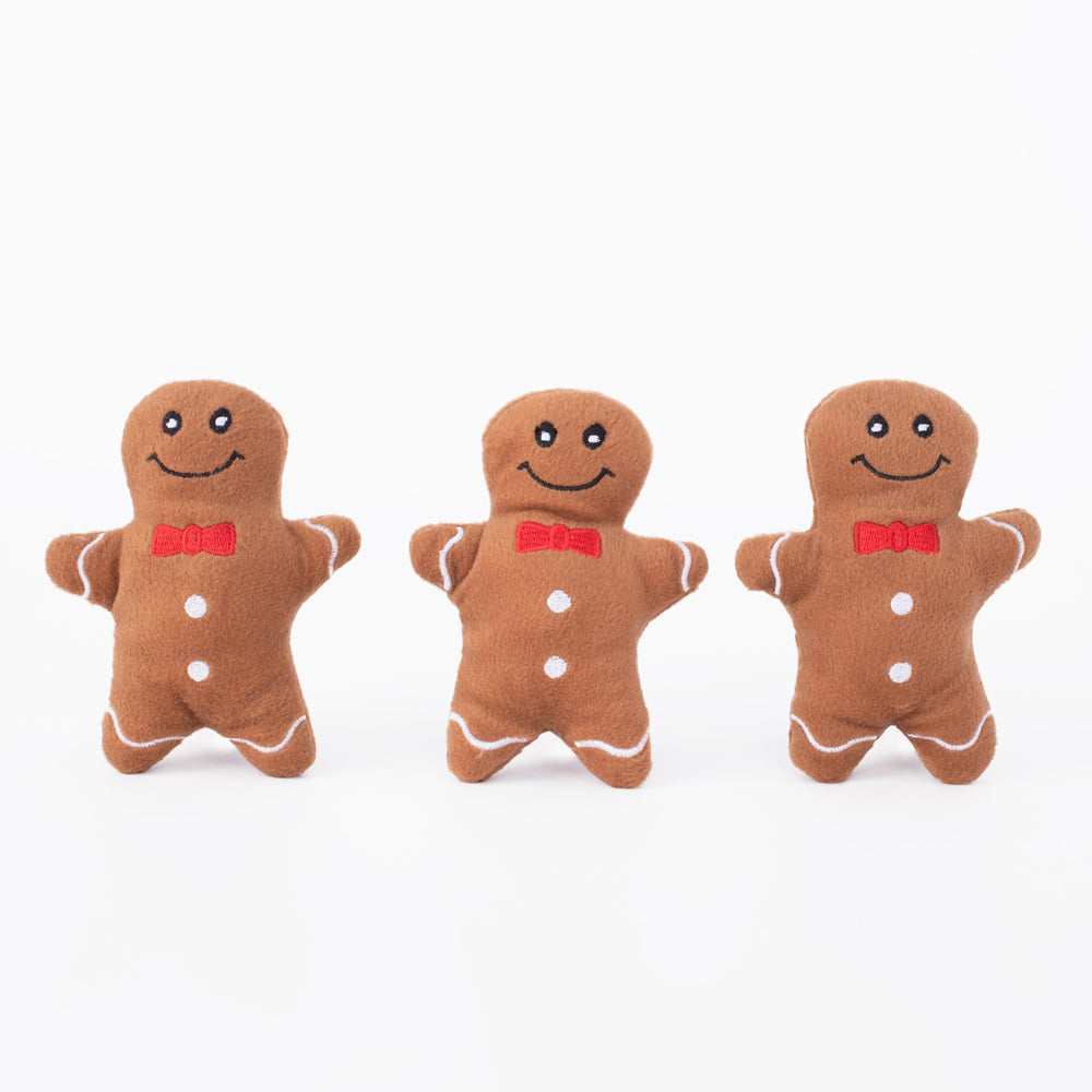 Holiday Miniz 3-Pack - Gingerbread Men by ZippyPaws