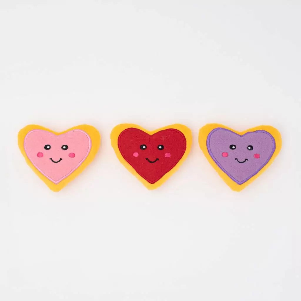 ZippyPaws Valentine Miniz Heart Cookies