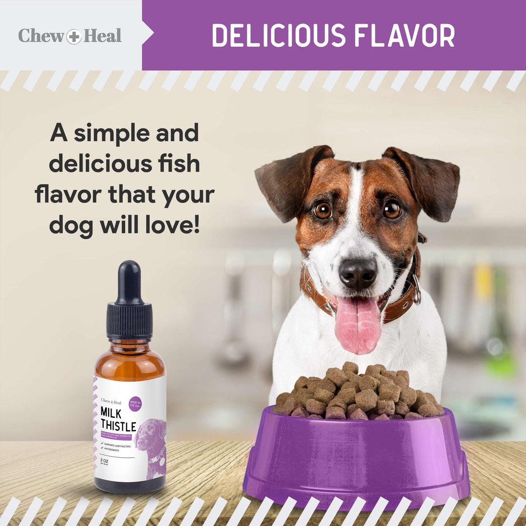 Milk Thistle Tincture with Moringa Oil & Salmon Oil Liquid Kidney & Liver Health Supplement for Dogs(2oz)