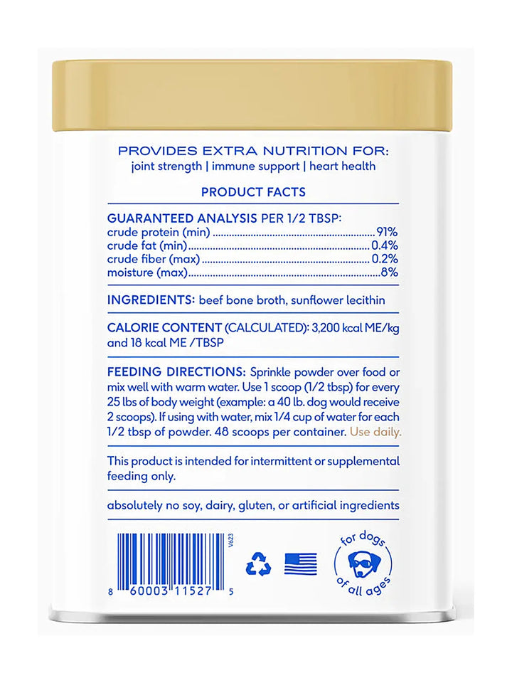 Beef Bone Broth - A healthy savory beef topper for picky eaters