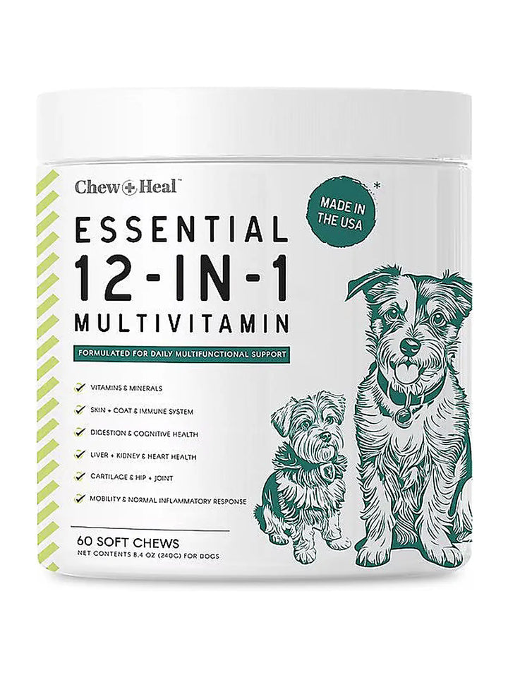 Chew + Heal Essential 12-in-1 Multivitamin Soft Chews for Dogs