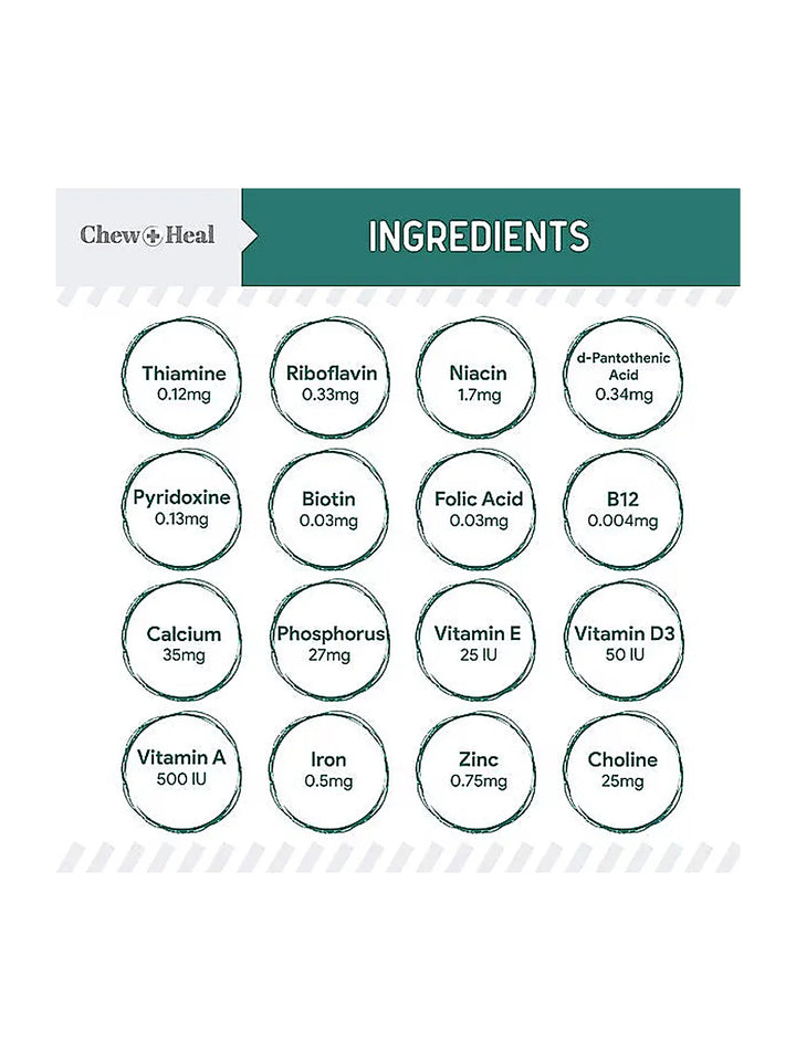 Chew + Heal Essential 12-in-1 Multivitamin Soft Chews for Dogs
