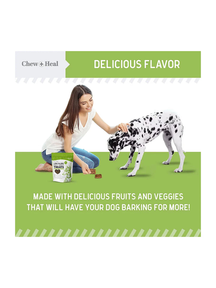 Chew + Heal Limited Ingredient Low Calorie Fruit & Veggie Superfoods Soft Jerky Dog Treats