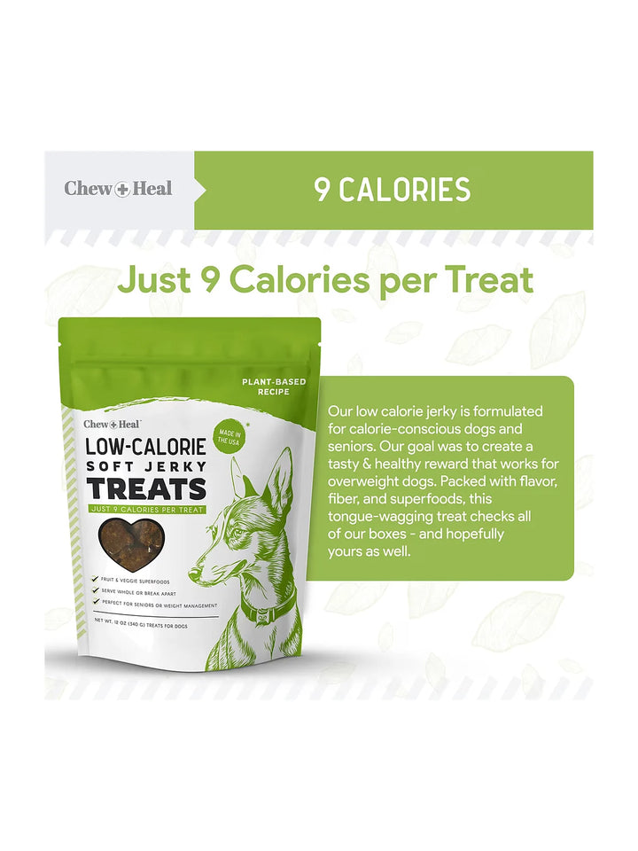Chew + Heal Limited Ingredient Low Calorie Fruit & Veggie Superfoods Soft Jerky Dog Treats