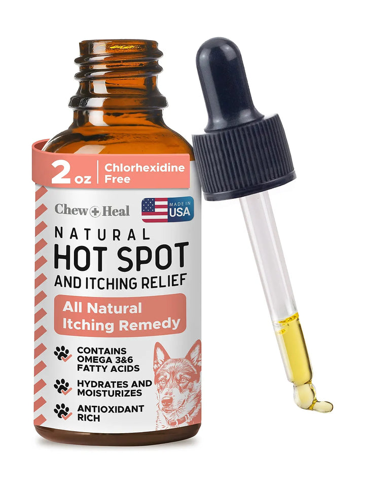 Chew + Heal Natural Hot Spot Relief Topical Liquid for Dogs, 2-fl oz bottle