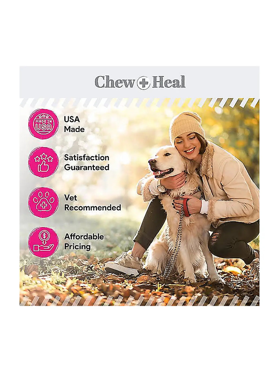 Chew + Heal Omega Skin + Coat with Flaxseed, Kelp & Omegas Powder Supplement for Dogs