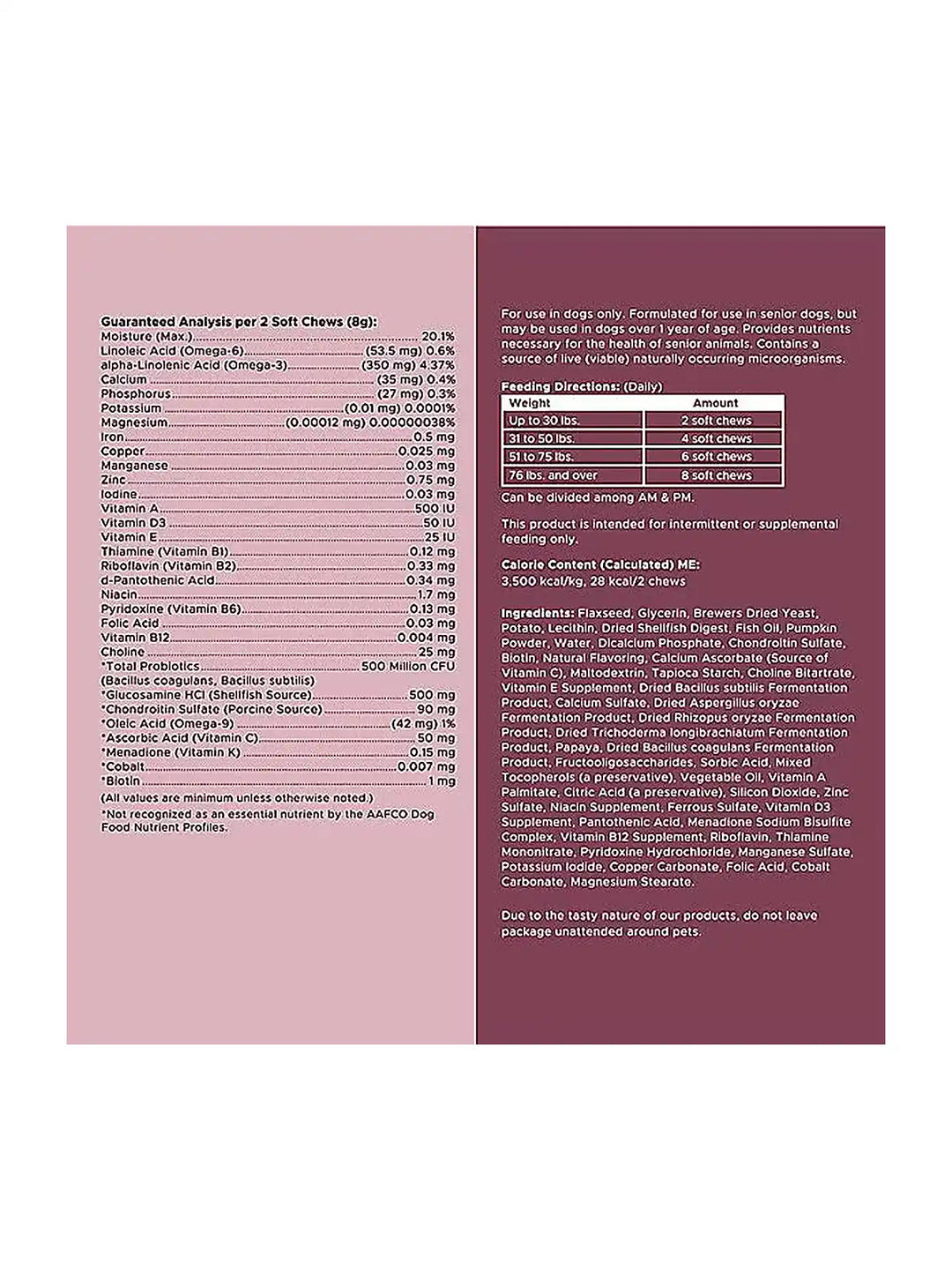 Chew + Heal Senior 12-In-1 Advanced Multivitamin Soft Chews Supplement for Senior Dogs, 120 count