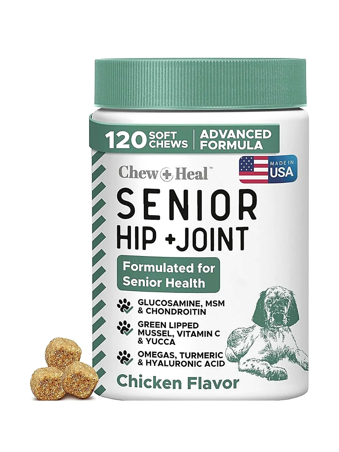 Chew + Heal Senior Hip & Joint Dog Supplement