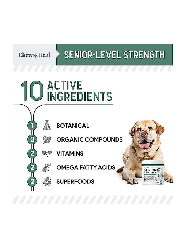Chew + Heal Senior Hip & Joint Dog Supplement