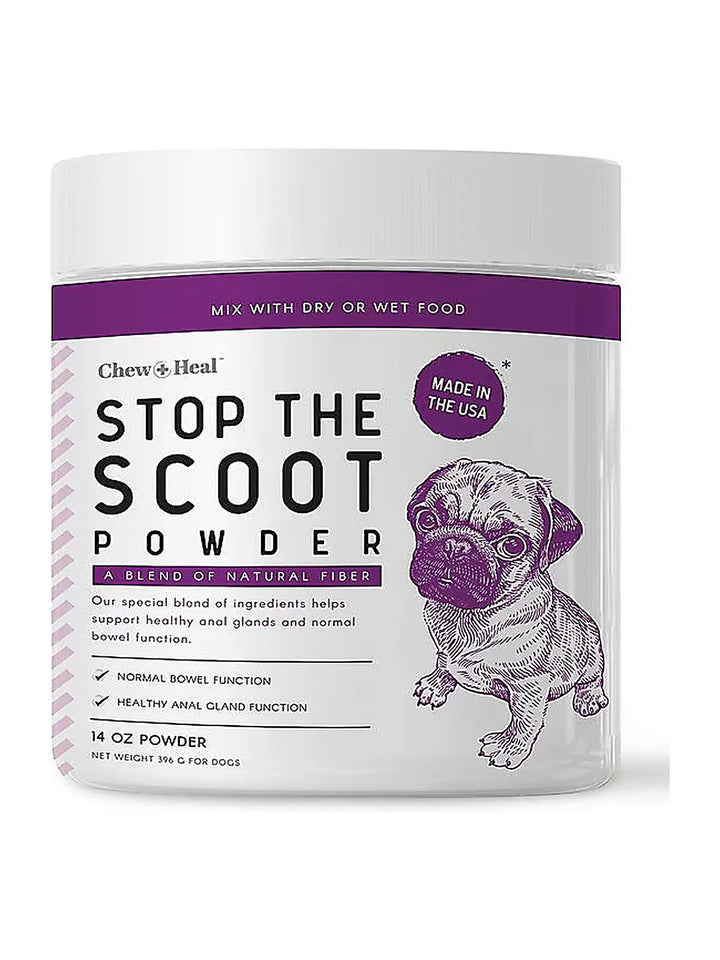 Chew + Heal Stop The Scoot Anal Glands Powder Supplement for Dogs- Powder
