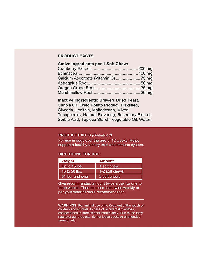 Cranberry Support Urinary Tract Supplement for Dogs