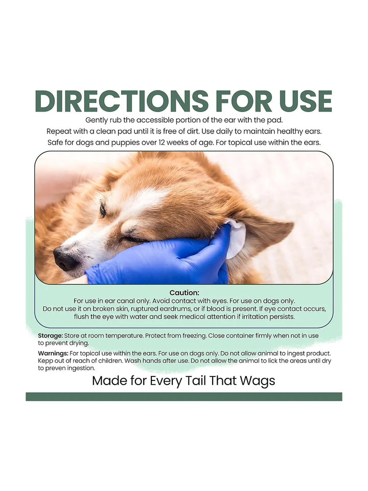 Deep Cleaning Ear Wipes for Dogs – 100 Count