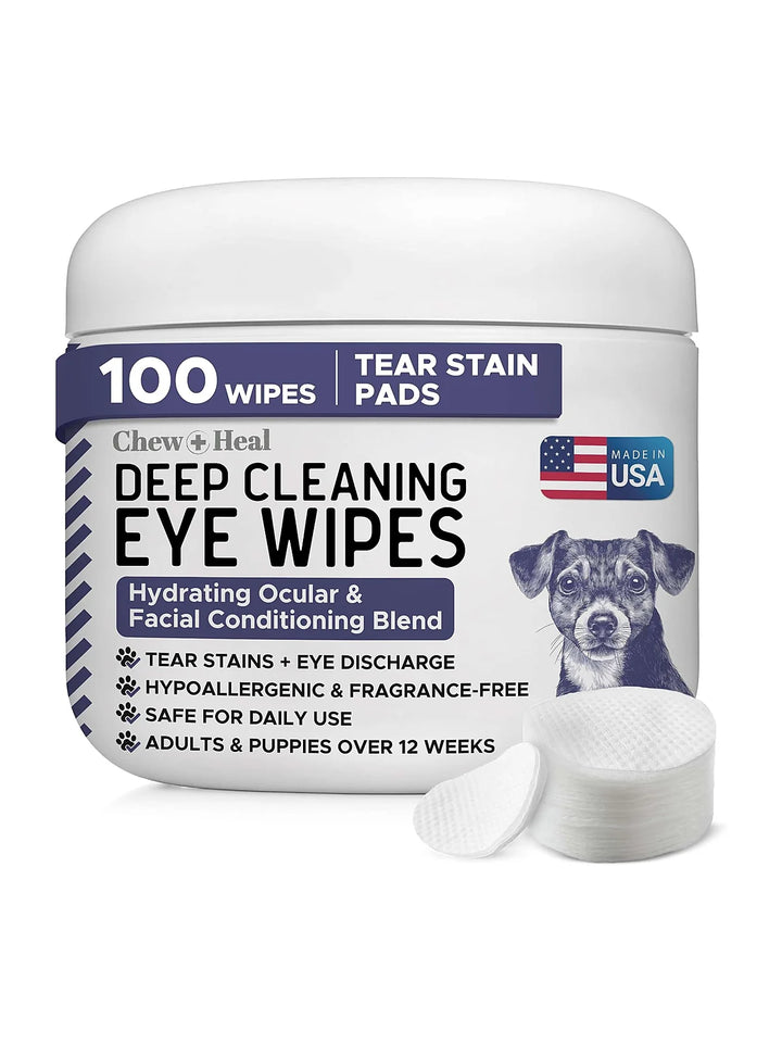 Deep Cleaning Tear Stain Wipes for Dogs – 100 Count