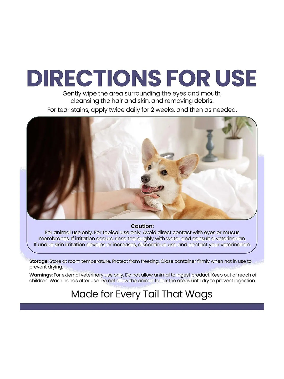 Deep Cleaning Tear Stain Wipes for Dogs – 100 Count