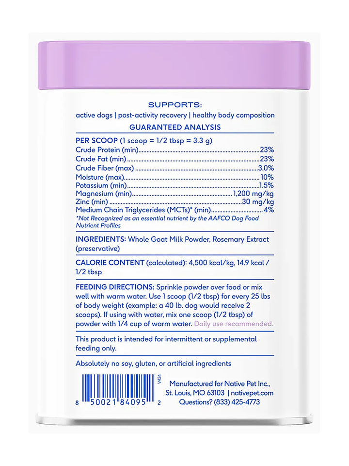 Goat Milk - Fuels active pups + promotes recovery